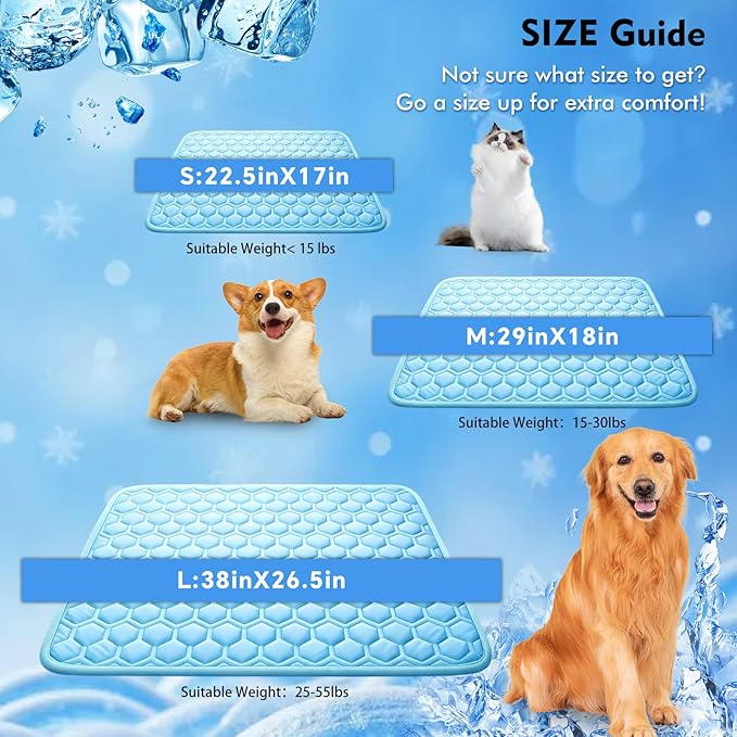 Cooling Mat for Dogs, Arc-Chill Dog Cooling Mat (Q-Max>0.45), Non-Slip Washable Pet Cooling Pad, Summer Self-Cooling Bed for Dogs Cats, Portable Crate Mat for Indoor & Outdoor Use,18"x29"