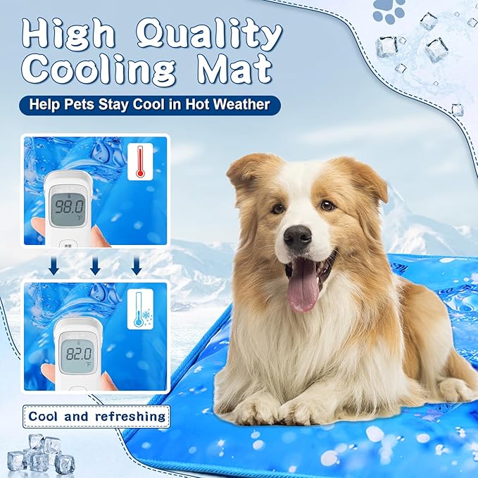 Dog Cooling Mat 2.0, Universal Pet Cooling Pad, Double-Sided Durable Water-Resistant, Portable and Easy to Clean, Suitable for All Pets, Keep Your Pet Cool Indoors and Outdoors (29.5" x 29.5")