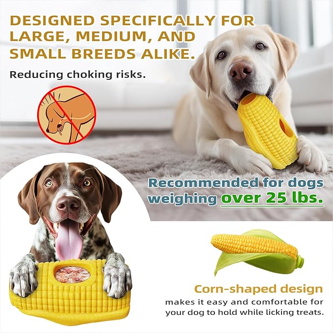 Dog Frozen Treat Toys to Keep Them Busy - Interactive Dog Puzzle Toys with Frozen Mold, Indestructible Aggressive Chew Toys for Large Dogs, Food Grade-Easy to Clean-Reduce Anxiety-Safe Chewing-Yellow