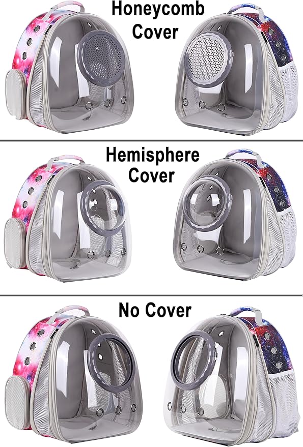 Pet Carrier Backpack for Large Cats and Small Dogs up to 20 Pounds, Space Capsule Astronaut Clear Bubble Backpack for Travel Hiking Camping Cat Carry Transport Book Bag (Galaxy Blue, Front Extension)