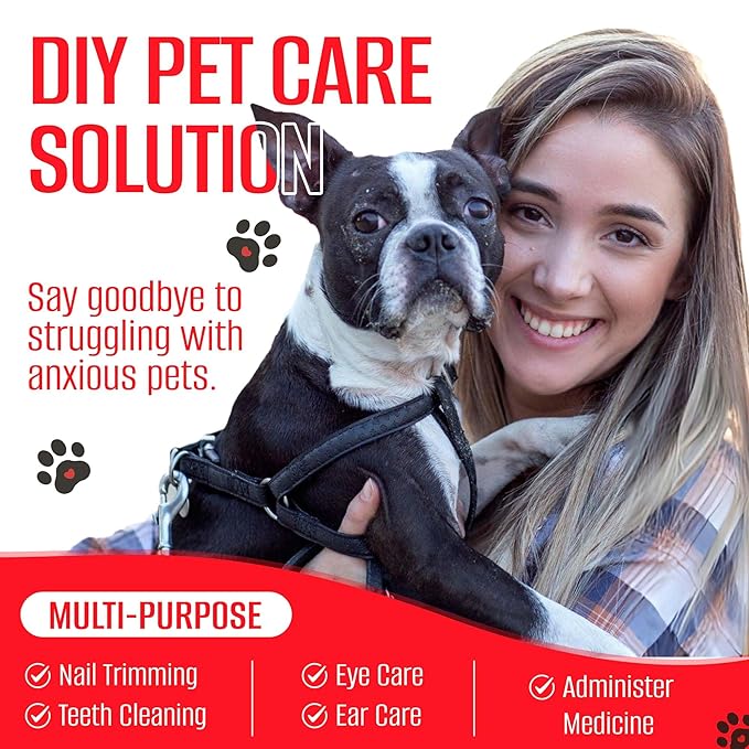 Dog Grooming Hammock for Cats – Pet Restraint for Nail Trimming with Pet Nail Clipper – Dog Sling for Grooming, Pet Hammock for Nail Cutting & Grooming Harness (Legs Spacing: 3.9-8.9”)/Max W:12lb)