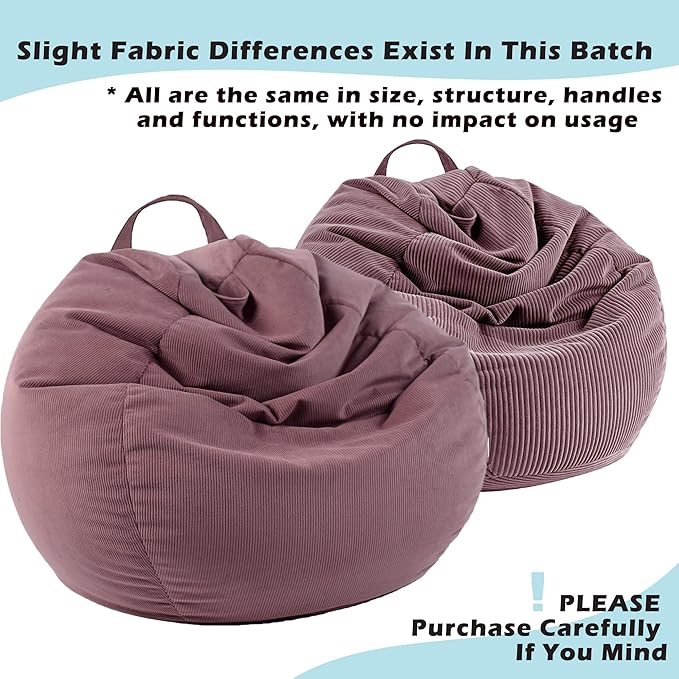 LPMOERA Stuffed Animal Storage Bean Bag Chair Cover (No Filler) For Kids and Adults.Pets Dogs/Cats Lazy Beds.Soft Premium Corduroy Stuffable Bean Bag For Organizing Children Plush Toys or Memory Foam