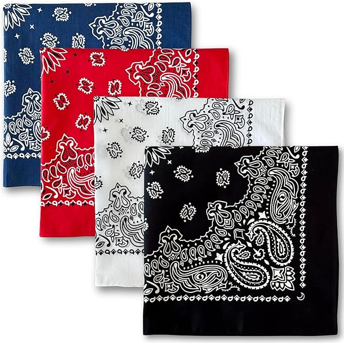 The Peacock Crew Premium Soft Cotton Bandanas Pack for Men and Women Paisley 22 x 22 inches