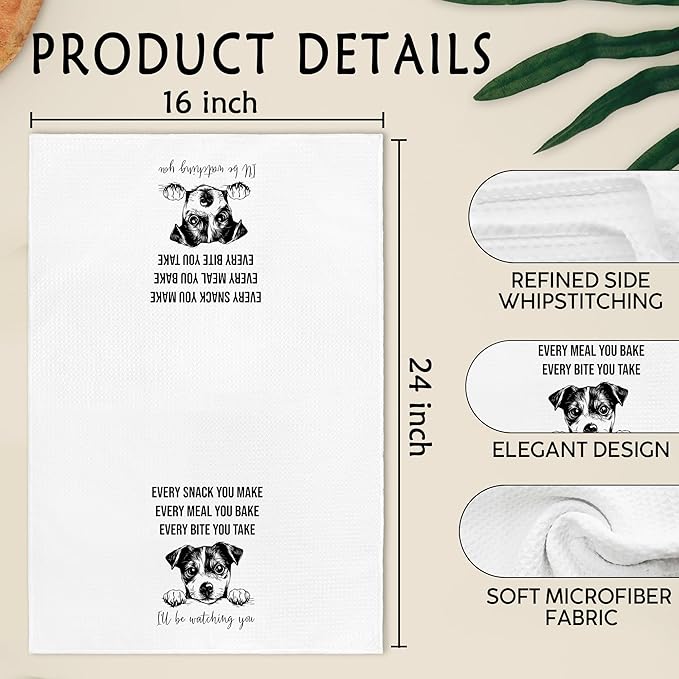 Jack Russell Terrier Dog Kitchen Towels, Jack Russell Terrier Gifts for Women Men Owners, Funny Dogs Themed Hand Towels, Dog Lover Gifts Hand Dish Tea Towel for Kitchen Decor, 16x24 Inch