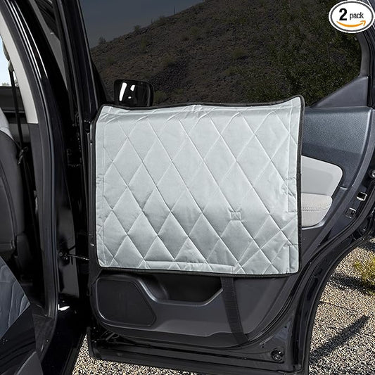 4Knines Car Door Protector for Dogs – Heavy-Duty Cover Shields Vehicle Interior from Scratches, Dirt & Drool – Waterproof Car Door Cover – Ideal for Pet Owners - Large (Gray)