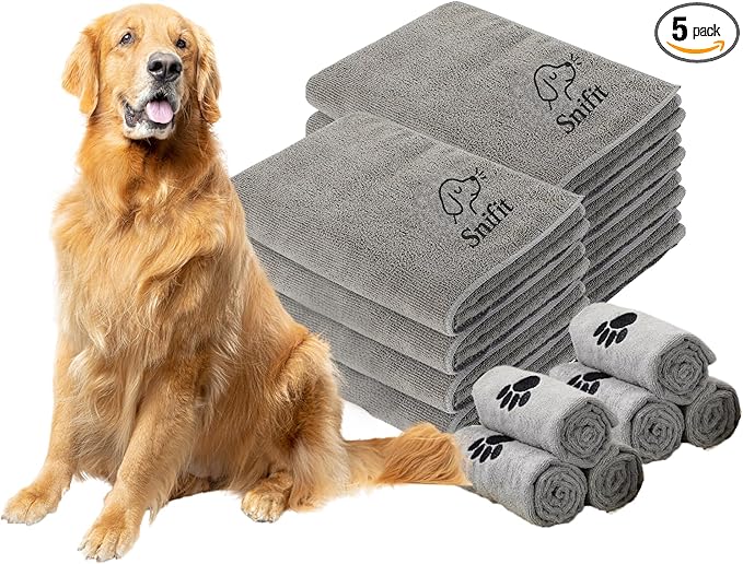 Dog Towel Keeps Your Pet Cozy After Every Use - Microfiber Towels for Drying Dogs & Cats - Quick & Efficient Grooming Gray Towel for Outdoor Play - Gently Dries Your Pet’s Fur 15.7 x 27.6in Medium