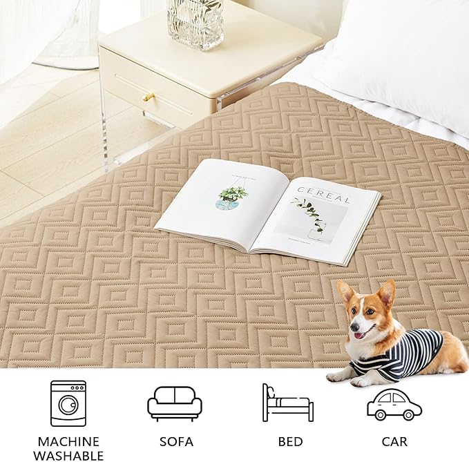 hyha Waterproof Dog Blanket, Soft Dog Bed Cover Pet Blankets, Waterproof Sofa Couch Cover for Dogs Washable, Reversible Pet Couch Covers for Sofa Furniture (82x120 Inch, Camel/Beige)