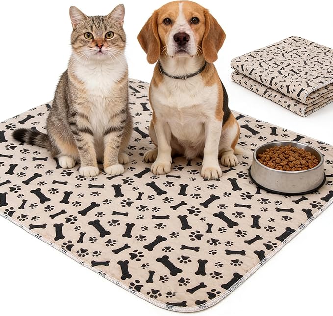 Puppy Pee Pads with Pheromones, Non-Slip Leakproof Dog Pee Mat , Washable Reusable Puppy Training Pads,Odor Resistant Absorbent Pad for Dogs and Cats (L: 31.5" × 35.4")