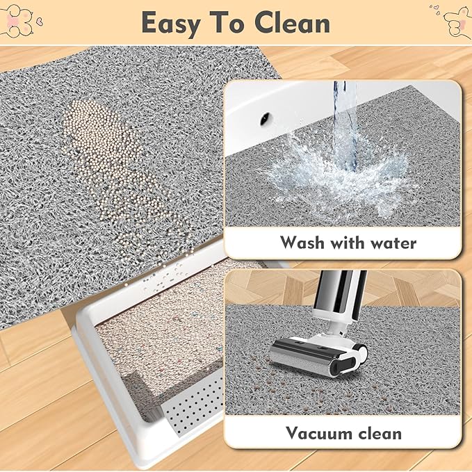 Jumbo Cat Litter Mat Catcher 35"x24" | Ultra-Absorbent Litter Box Rug with PVC Mesh | Non-Slip Cat Rug for litter box, Washable Kitty Litter Mat For Indoor,Garden