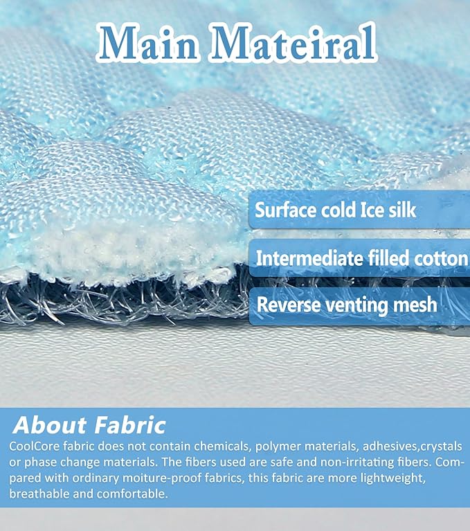 SOMOYA Dogs Cooling Mat (Q-Max>0.45) Upgrade Cooling Pad Non-Slip Dog Bed Mats Blanket Sleeping Kennel Mat,Washable Ice Silk Sleep Mat Pad Breathable for Large Dogs Cats Small