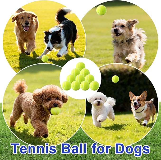 10 Pack of 2 Inch Mini Tennis Balls for Small Dogs, Fetch & Chew Toys, Compatible with 2" Automatic Ball Launchers for Interactive Play (Green 1)