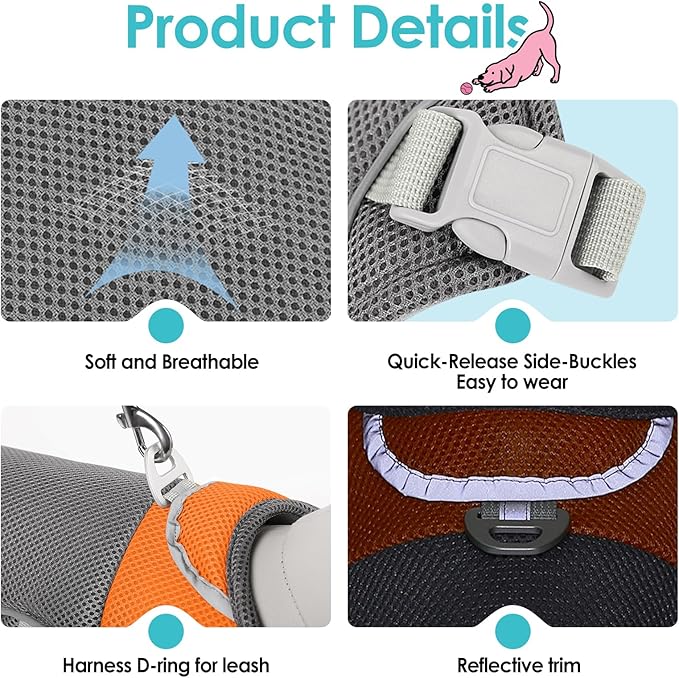 AOFITEE Dog Cooling Vest Small Dogs, Breathable Cooling Jacket for Dogs UV Protection Shirt, Dog Cooler Shirt with Harness D-Ring, Lightweight Summer Cooler Vest for Small Medium and Large Pet
