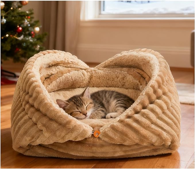 yanhe Self-Warming Cat Bed Mat for Cats Small Dogs，3 Ways. 1 Bed，Warm Pet Mat Autumn Winter Indoor Soft Kitten Cushion & Puppy Mattress,Self Warming Cat Heat Bed
