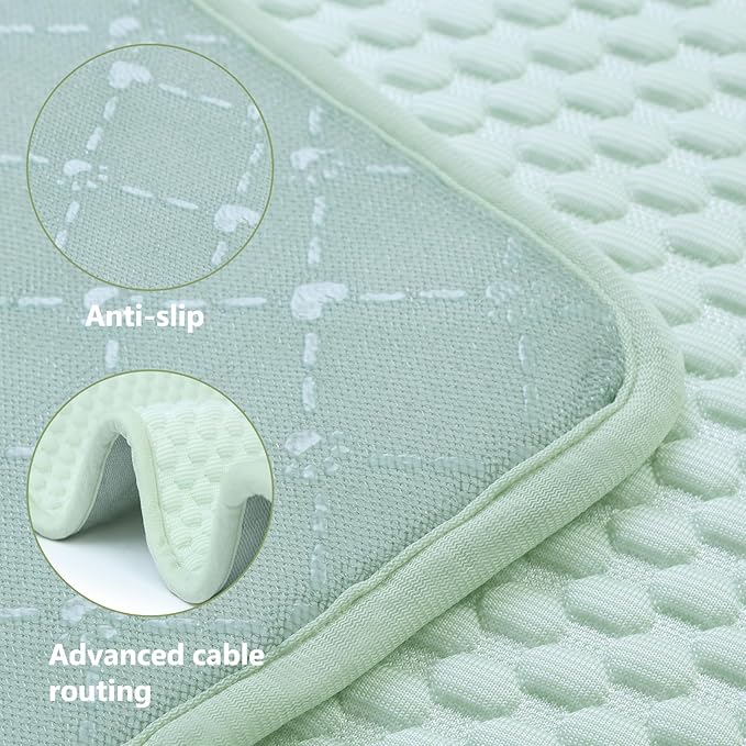 SOMOYA Cooling Mat for Dogs Upgrade Pet Cooling Pads Blanket Sleeping Kennel Mat,Washable Ice Silk Sleep Mat Pad Breathable for Large Dogs Cats Green, Medium (29.5x18.8 in)