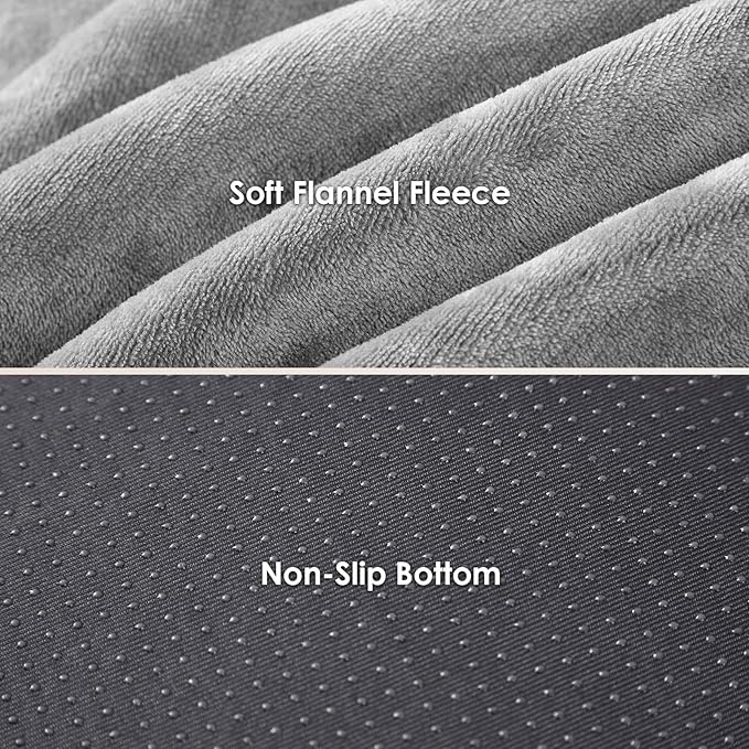 EHEYCIGA Dog Bed Cover Replacement for Medium Dog Bed, Waterproof Washable Removable Cover for Orthopedic Memory Foam Dog Sofa, Non-Slip Bottom, Grey, Cover Only