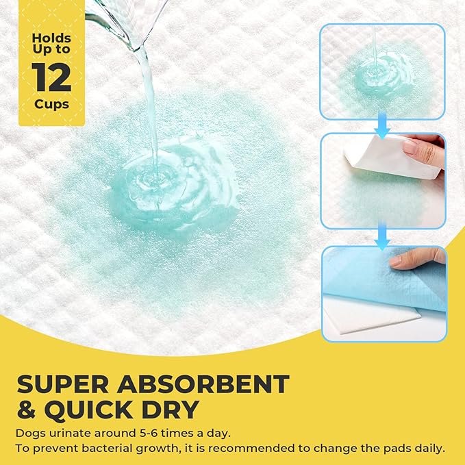 Super Absorbent & Leak-Proof Pet Pads - Thicken Disposable Potty Pads for Dogs & Cats - Extra Large Quick Dry 30''x36'' Pack of 100