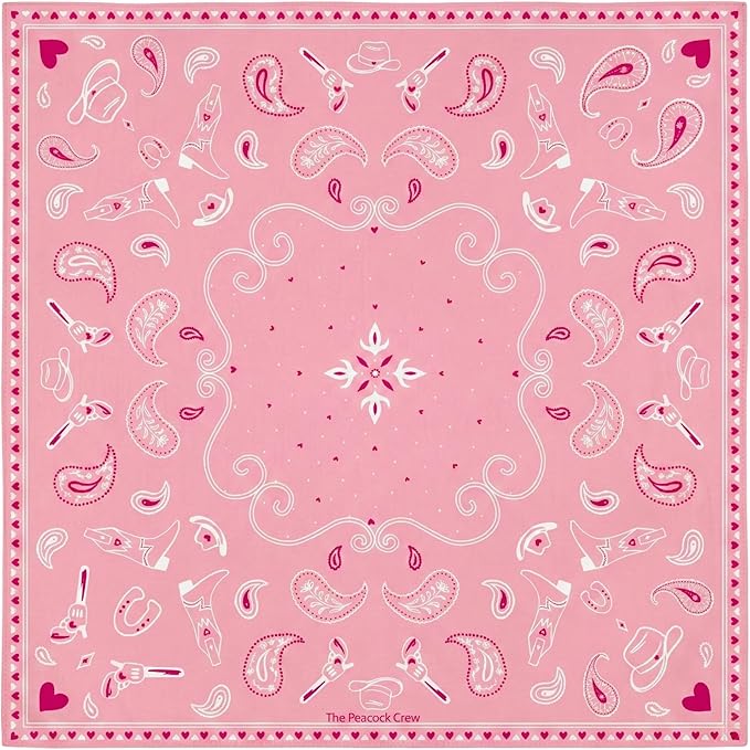 The Peacock Crew Premium Soft Cotton Bandanas Pack for Men and Women Paisley 22 x 22 inches