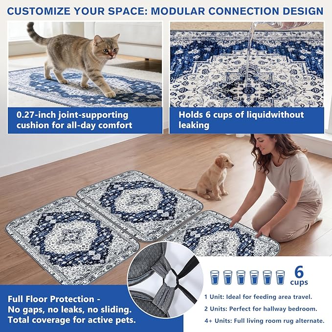 Washable Pee Pads for Dogs and Cats, 2 Pack Absorbent Thick Reusable Training Dog Pet Puppy Pads, Waterproof & Non-Slip Whelping Pads for Potty Training, Whelping, Playpen, Crate, Prevents Leakage
