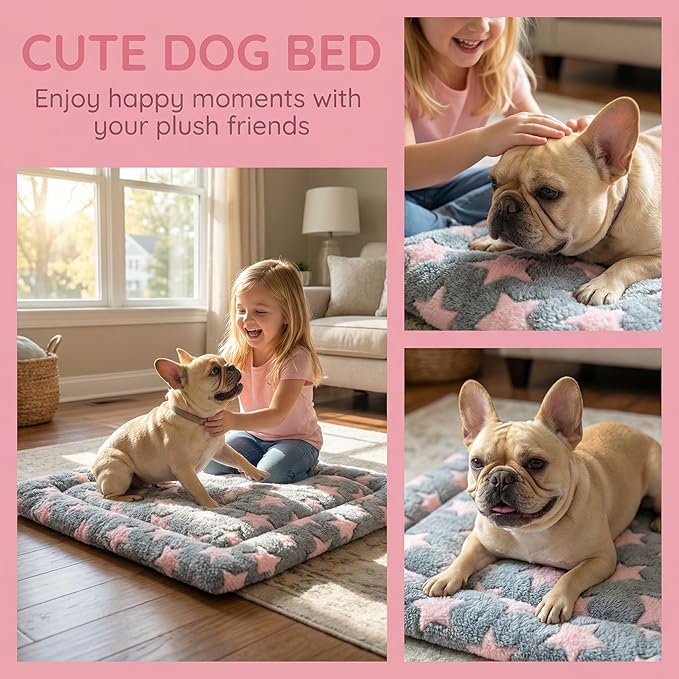 Dog Bed Mat - Soft Crate Pad for Kennel, Durable Pet Bed for Small Dogs & Cats - Comfort Support for Pet Crate, Cage, House