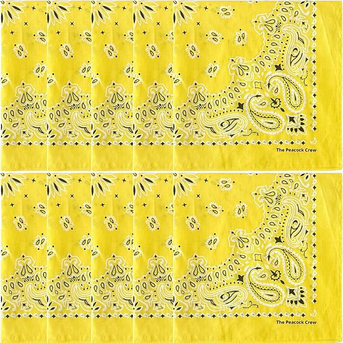 The Peacock Crew Premium Soft Cotton Bandanas Pack for Men and Women Paisley 22 x 22 inches