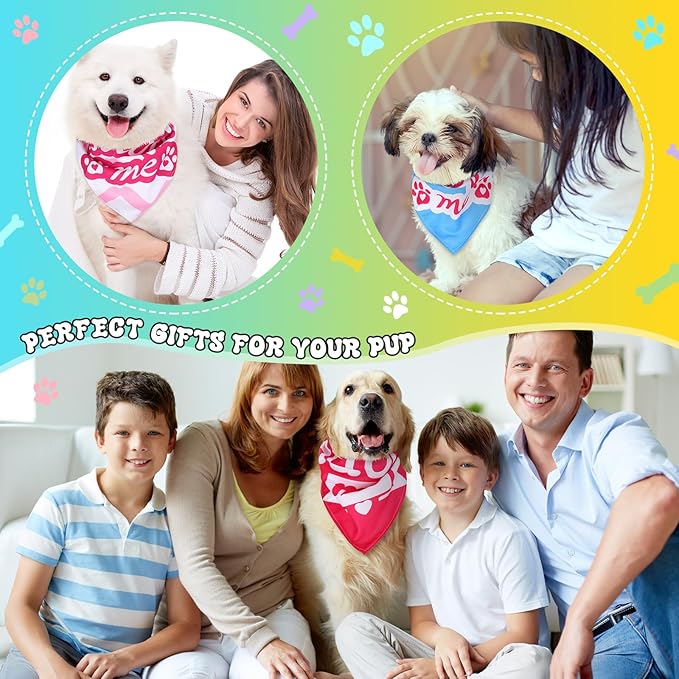 Huhumy 30 Pcs Adopt Me Dog Bandanas Bulk Pet Bibs Colorful Triangle Scarf Pet Adopt Me Bandanas for Medium Large Dogs Birthday Adoption Grooming Costume Decor