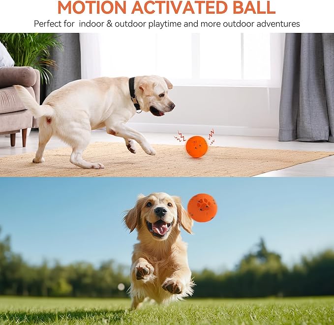 ALL FOR PAWS Interactive Dog Toy, Smart Dog Ball for Medium and Large Dogs, Automatic Moving, Bouncing and Rotating Ball Toy, ETPU Material, Motion-Activated and USB Rechargeable