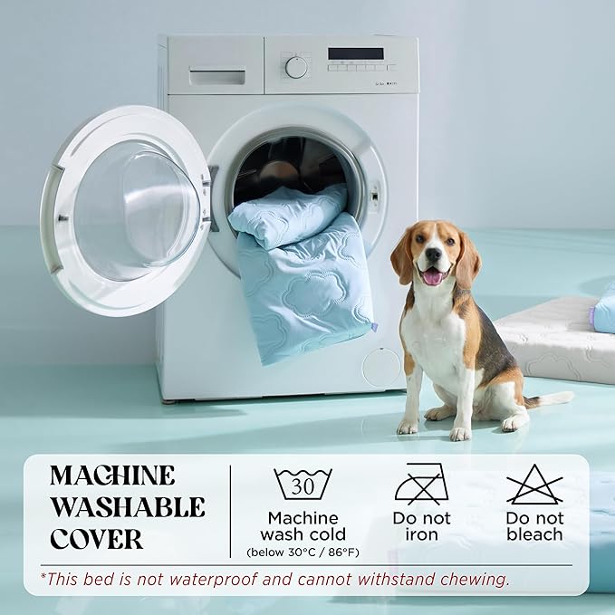 LE SURE Cooling Dog Bed, XL Q-Max>0.5 Cooling Mat with Removable Washable Cover, Breathable Orthopedic Egg Crate Foam Non-Slip Summer Pad for Extra Large Active/Senior/Long-Haired Pets, 41x27 Inch