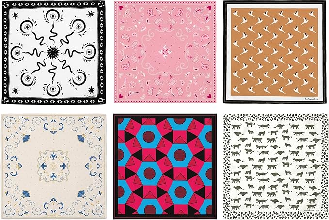 The Peacock Crew Premium Soft Cotton Bandanas Pack for Men and Women Paisley 22 x 22 inches