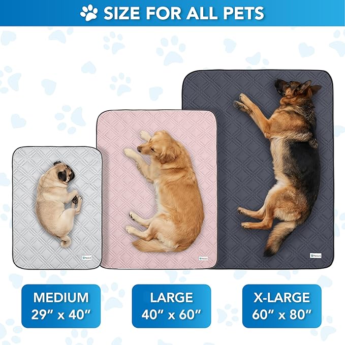 PetAmi Dog Cooling Mat, Waterproof Self Cooling Dog Pad with Non-Slip Backing, Q-Max >4.0 Pet Cooling Mat for Crate, Couch, Kennel & Car, Indoor Outdoor Summer Use, Pink, 29x40