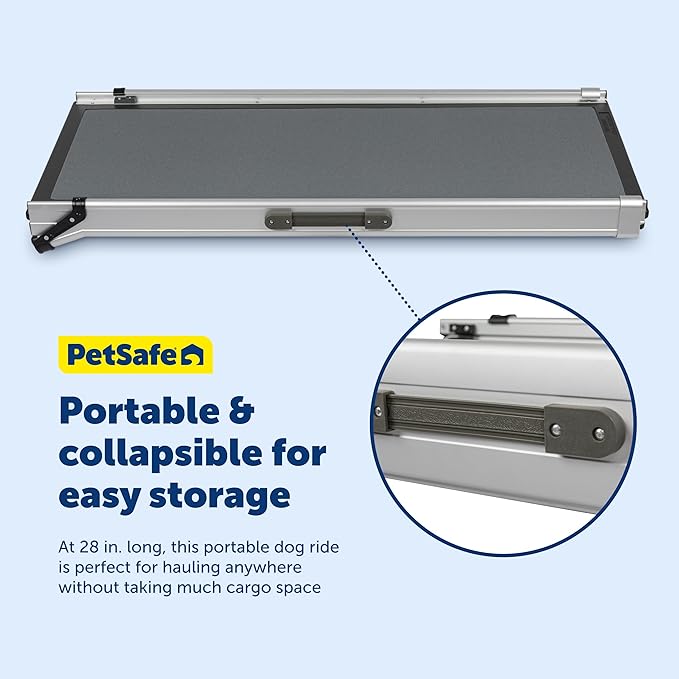 PetSafe Happy Ride Compact Telescoping Dog Ramp, Portable Pet Ramp for Cars, Trucks & SUVs with Adjustable Sizing
