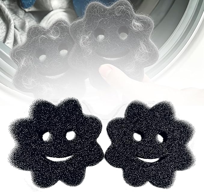 Reusable Pet Hair Remover for Laundry, Efficient Dog Cat Hair & Dander Catcher for Washing Machine and Dryer, Soft Fabric Lint Remover Effectively Remove Pet Fur Fluff from Clothes and Bedding （2PCS）