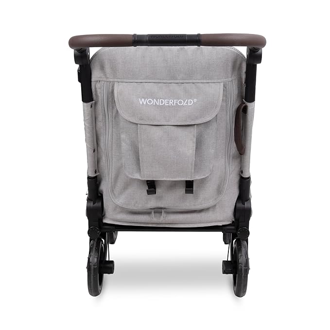 WonderFold PF Luxury FlatFold Pet Stroller Designed for Comfortable Elevated Everyday Walks - Gray, Medium (Up to 66 lbs)