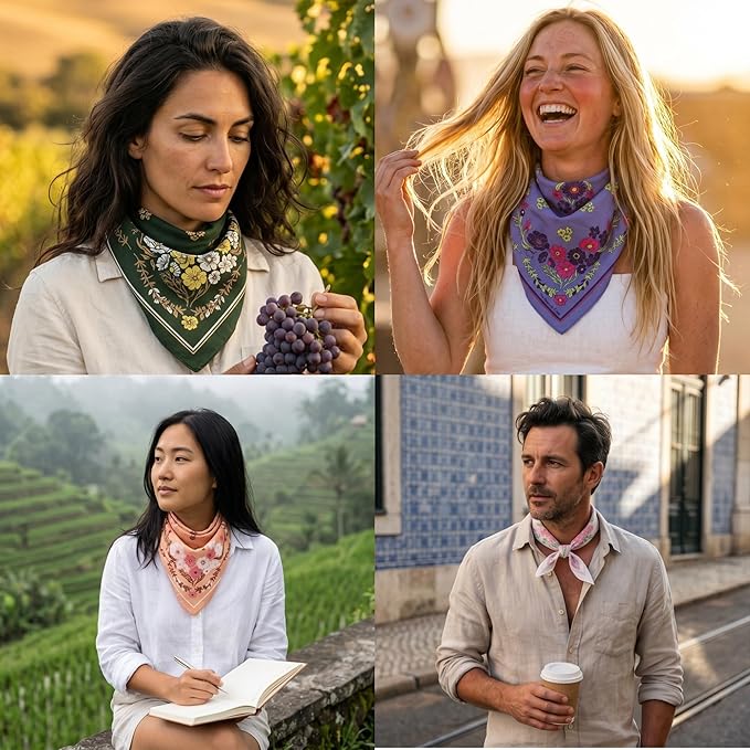 The Peacock Crew Premium Soft Cotton Bandanas Pack for Men and Women Paisley 22 x 22 inches