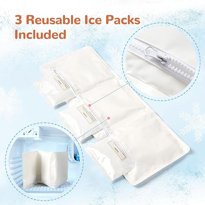 Solfres Hydro Gel Car Seat Cooler Mat with Ice Pack for Baby. Carseat and Stroller Cooling Pad Liner with Breathable 3D Mesh Anti-Slip Back. for Kids Toddlers, Beige Bear
