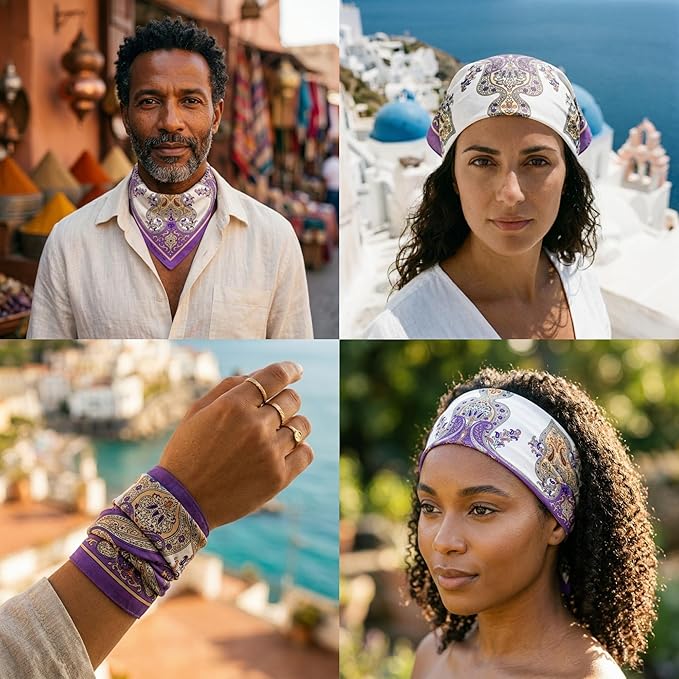 The Peacock Crew Premium Soft Cotton Bandanas Pack for Men and Women Paisley 22 x 22 inches