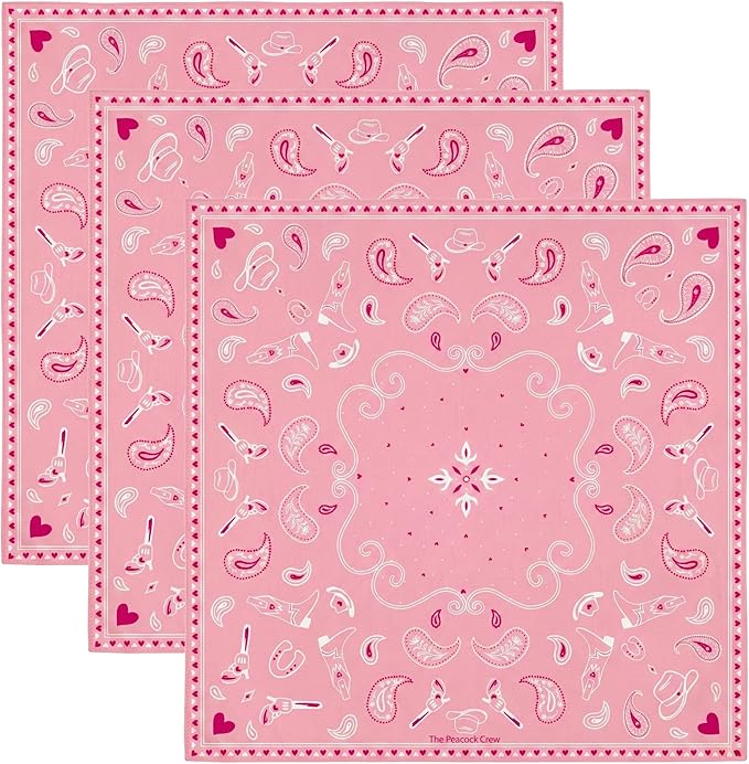 The Peacock Crew Premium Soft Cotton Bandanas Pack for Men and Women Paisley 22 x 22 inches