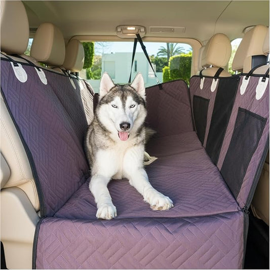 Back Seat Pet Cover for Dogs, Premium Dog Hammock for Car with Hard Bottom | Universal Car Seat Protector, Waterproof & Washable | Dog Car Seat Cover for Large