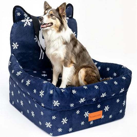 Dog Booster Car Seats for S/M Dogs Up to 35lbs,Pet Car Seat/Travel Bed with Washable&Removable Cover,Storage Pockets,Dog Safety Belt and Elevated Cushion Fits in Front/Back Seat