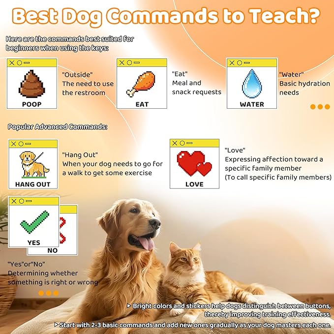 3 Pack Voice Recording Button, Dog Buttons for Communication, 36-Second Clear Voice Record with Fun Keyboard Key Design Talking Buttons Starter Set for Classrooms, Offices, Dog & Pet Training