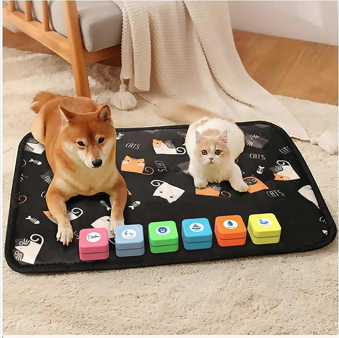 Rechargeable Dog Buttons for Communication Starter Pack,Training Dogs Talk Buttons Set Voice Recordable Gifts Funny for Study Office Home 6 Counts