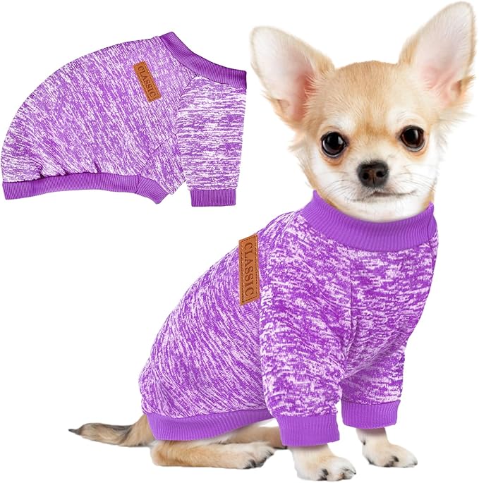 1 Pack Dog Sweaters for Small Dogs Girl Boy Winter Fleece Clothes Warm Soft Dog Sweatshirt Outfit for Dogs Cats Pet Apparel