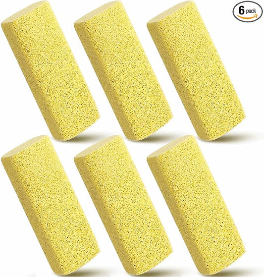 Abbylike 6 Pcs Pet Hair Remover Pumice Stone Reusable Portable Dog Cat Hair Removal Tool Scraper for Carpet,Couch, Bedding, Car Upholstery, Furniture Cleaning (6.1 x 2.56 x 1.4 Inch,Yellow)
