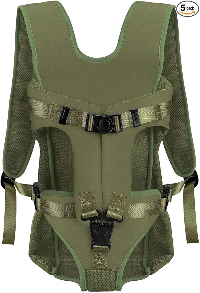 Dog Carrier Backpacks, Adjustable Dog Backpack Carrier, Legs Out Easy-fit Dog Chest Carrier for Medium Small Dogs, Hands Free Dog Front Carrier for Hiking, Cycling（Green M）