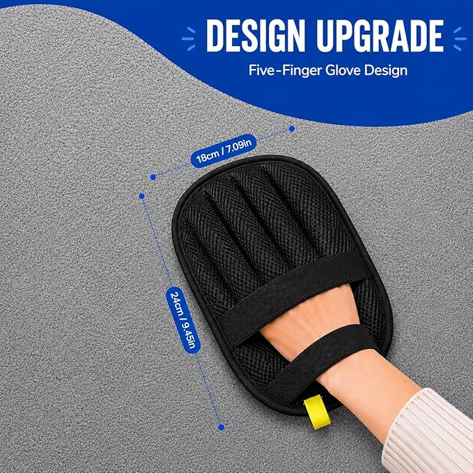 2 Pcs Pet Hair Removal Glove for Dogs & Cats, Newly Upgraded Reusable Electrostatic Pet Hair Remover Tool for Couch, Furniture, Bedding, Clothing & Car Seats