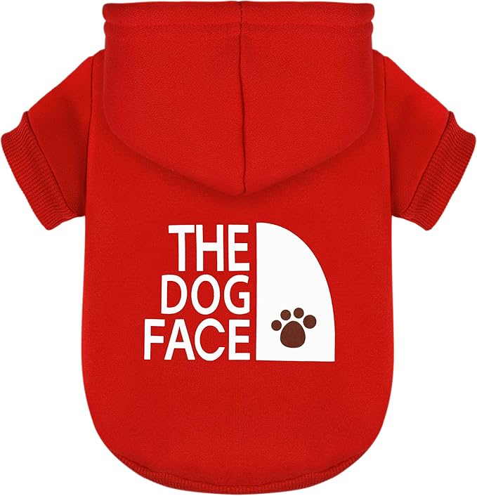 Paiaite Red Chihuahua Dog Hoodie: Keep Your Pup Warm and Stylish with a 'The Dog Face' Printed Sweatshirt Pet Clothes, and Sweater Coat All in One Perfect for Winter and Cool Summer Nights! Red 2XL