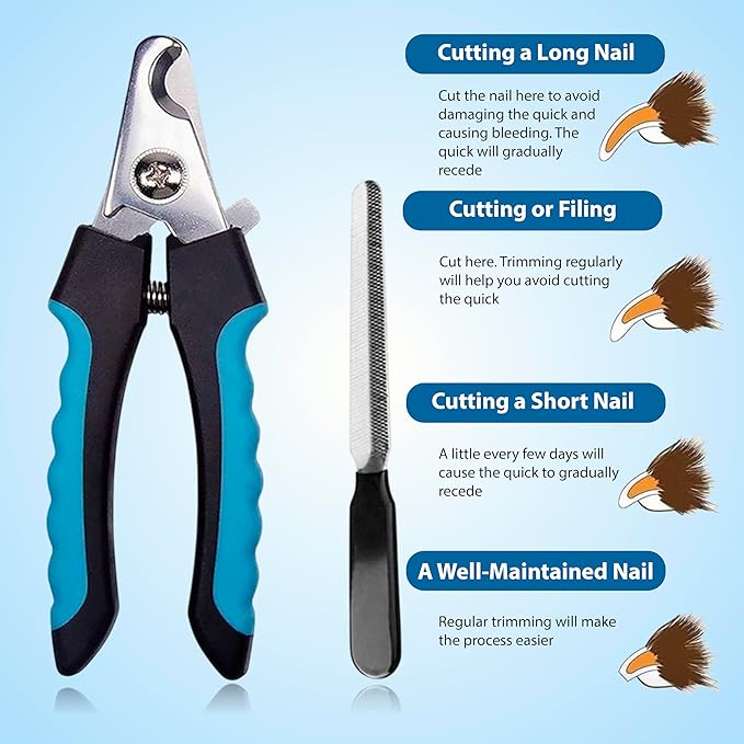 Pet Grooming Glove Set for Dogs & Cats – Premium Pet Hair Removal Glove with Free Nail Clippers & Nail File