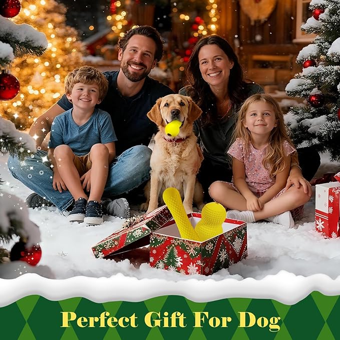 Kimee Natural Rubber Dog Chew Toy, Tough Gourd Dog Toy for Aggressive Chewers, Milk-Scented Interactive Dog Toy for Medium & Large Dogs to Chew, Tug & Fetch
