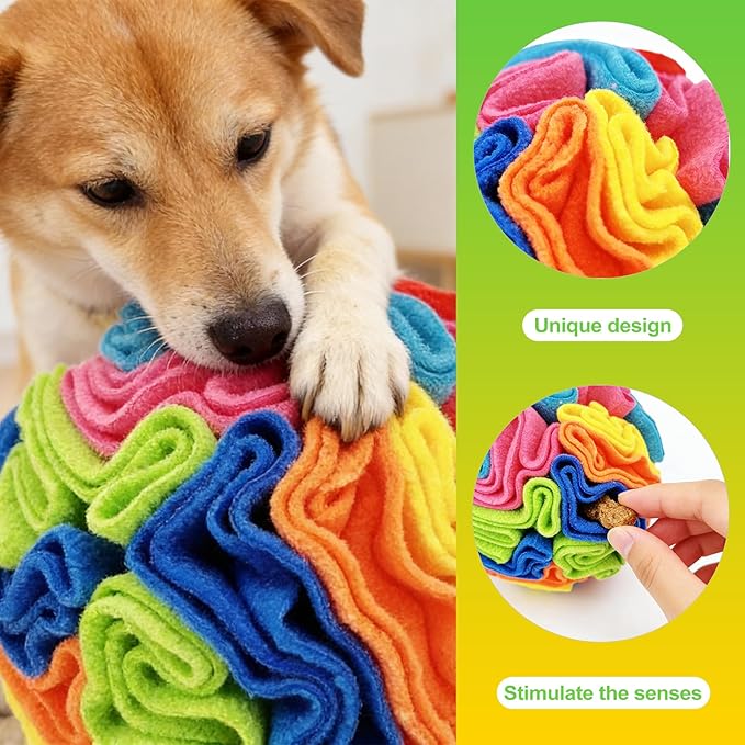 Dog Snuffle Ball Interactive Puzzle Toy for Dogs Toy for Small Medium Large Dogs Machine Washable Keeps Dogs Busy and Mentally Stimulated