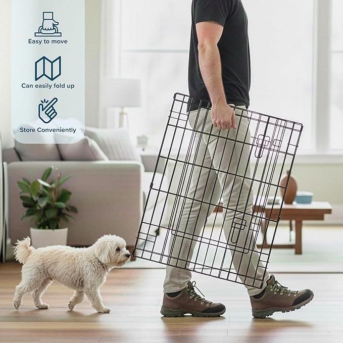 Dog Playpen - Foldable Metal Exercise Puppy Play Pen with 8 24x30in Panels - Indoor/Outdoor Pen with Door for Dogs, Cats or Small Animals by PETMAKER