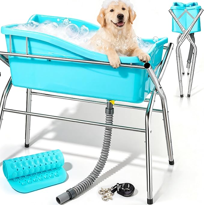 Metal Dog Bath Tub, Portable Dog Washing Bathing Station (Patent Design)